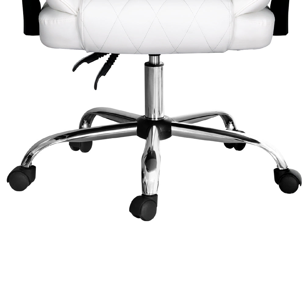 Camelon Executive Office Chair Leather Recliner White