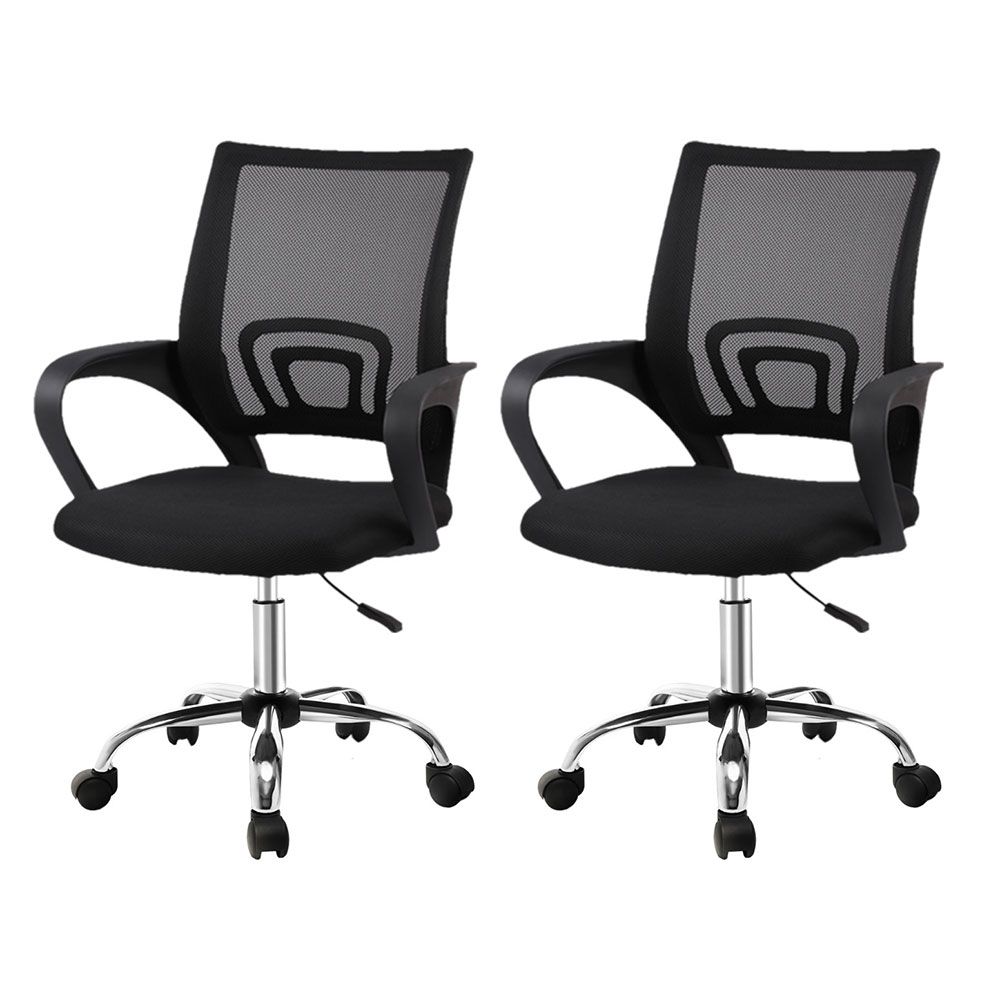 Artiss Mid Back Mesh Office Chair with Height Adjustment Black