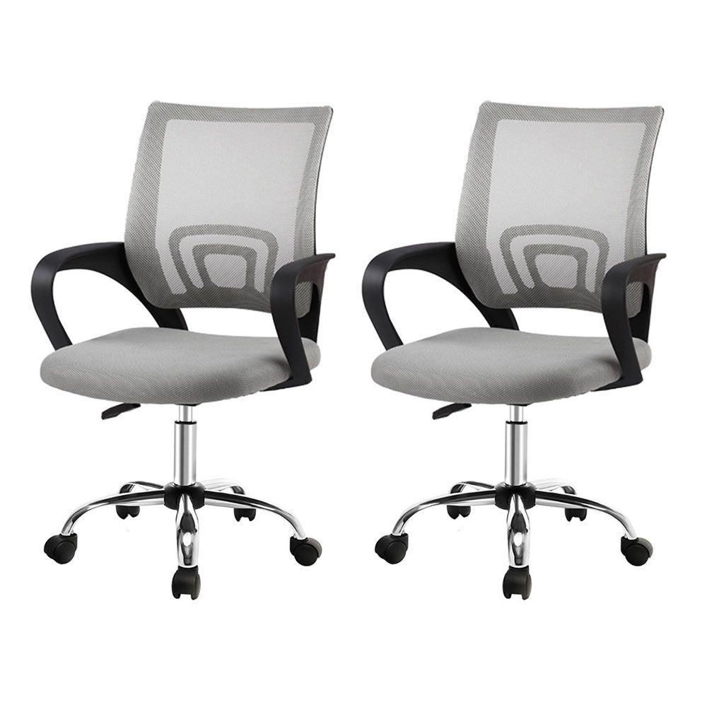Cody Mid Back Mesh Office Chair Gas Lift Grey 2 Pack
