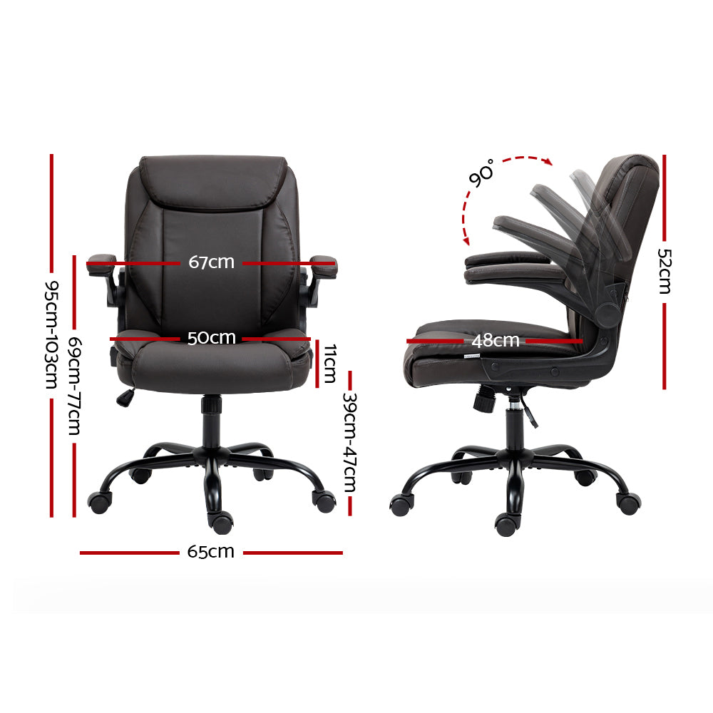 Chastine Mid-Back Executive Office Chair Brown