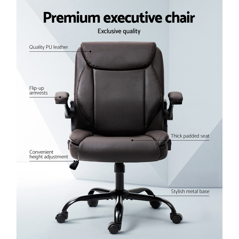 Chastine Mid-Back Executive Office Chair Brown