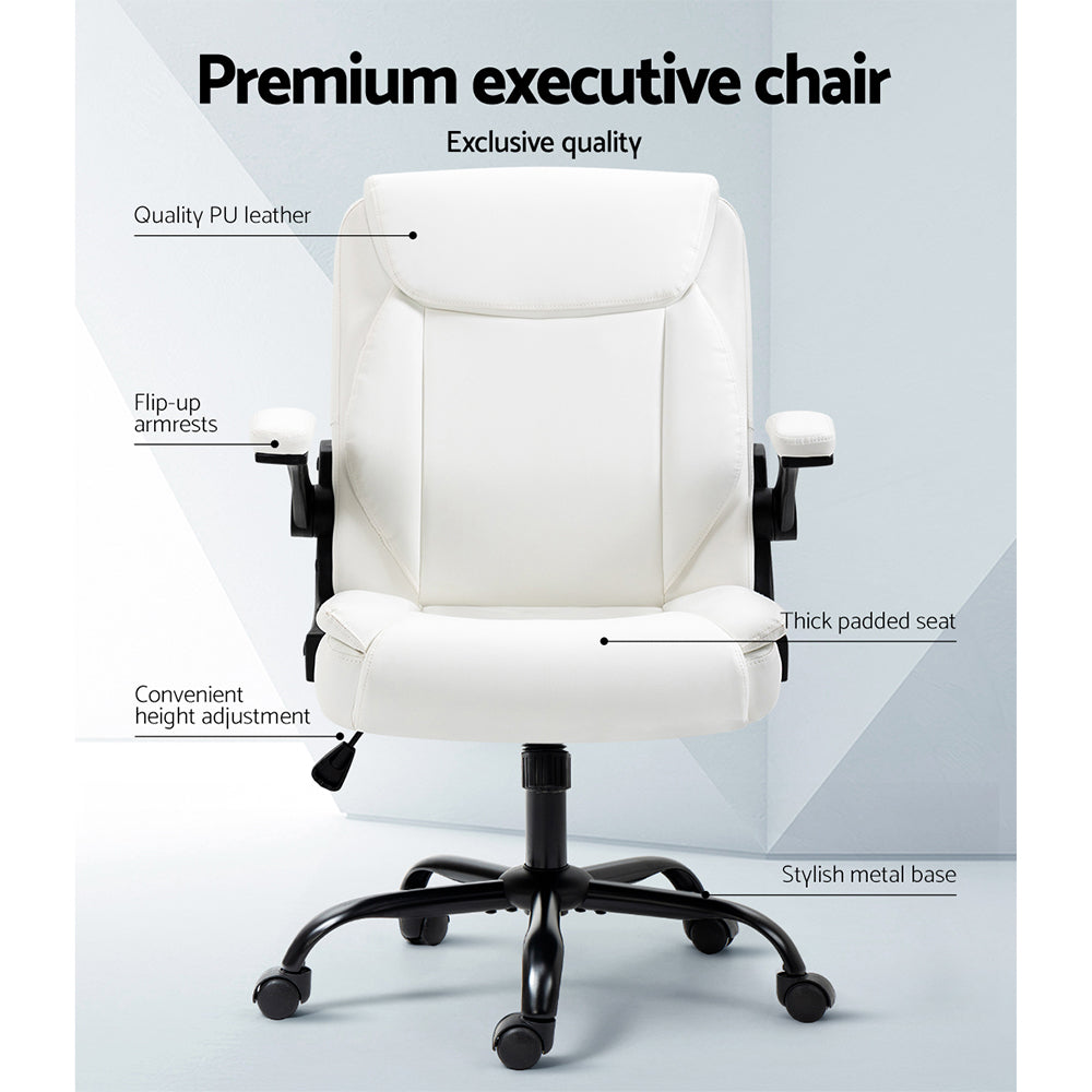 Chastine Mid-Back Executive Office Chair White