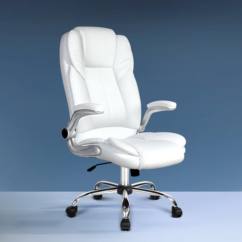 Kea Executive Office Chair Leather Tilt White