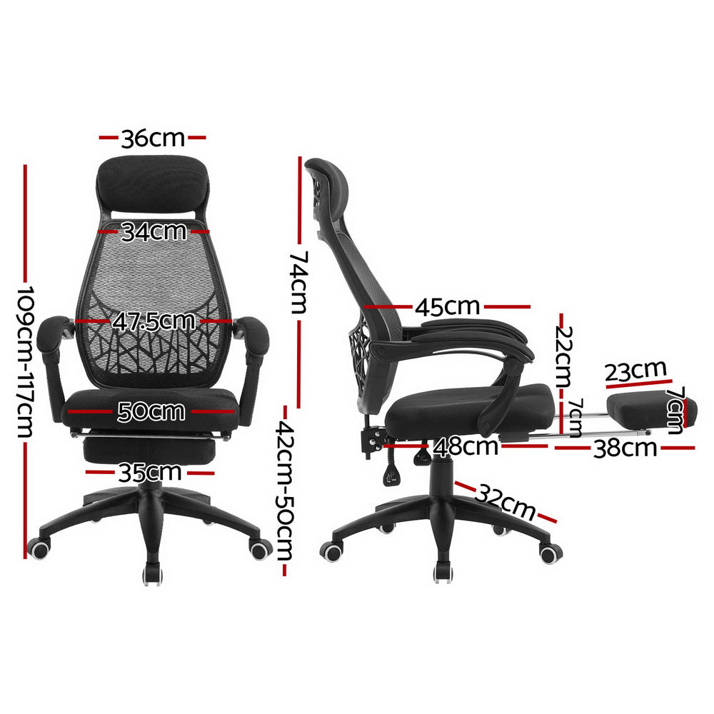 Mosaic Recliner Office Chair Mesh Black