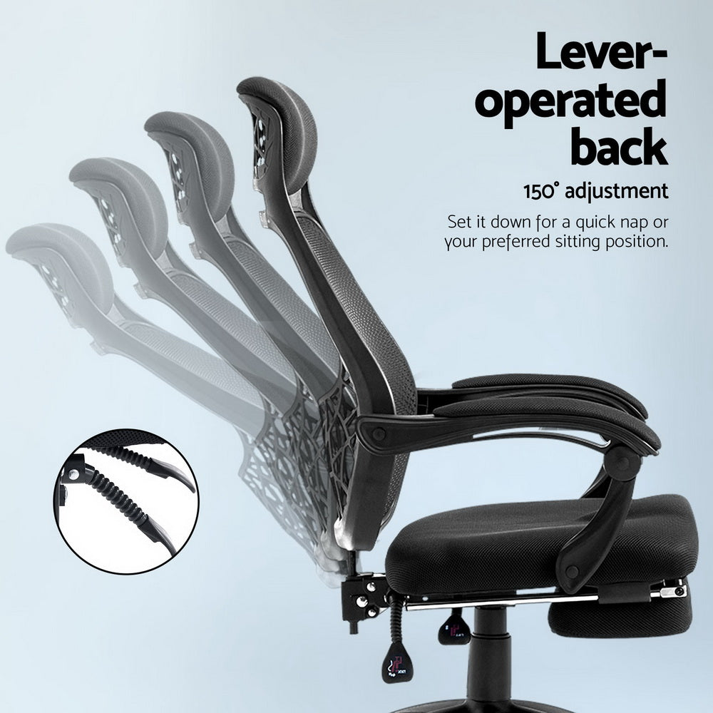 Mosaic Recliner Office Chair Mesh Black