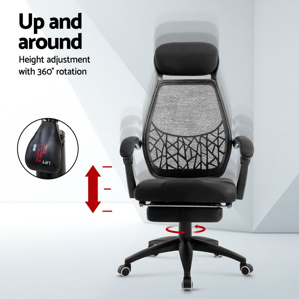 Mosaic Recliner Office Chair Mesh Black