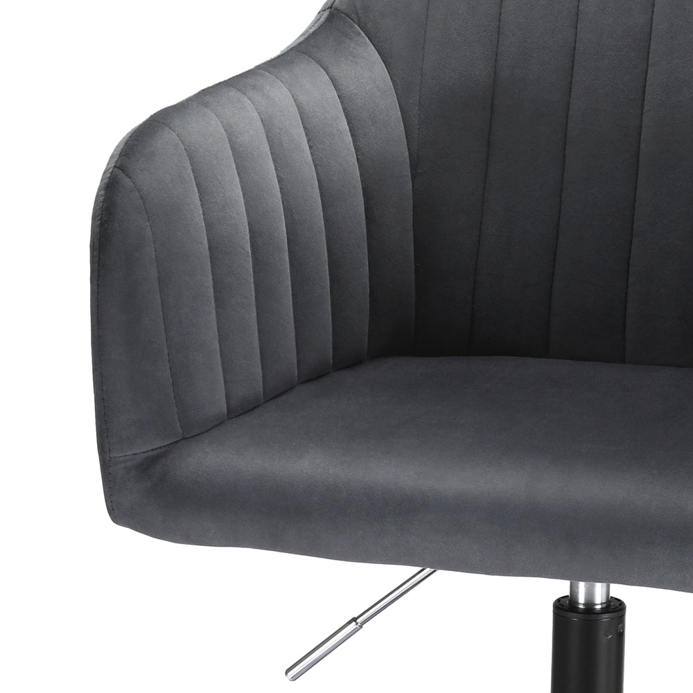 Artiss Velvet Office Chair Dark Grey Adjustable Swivel