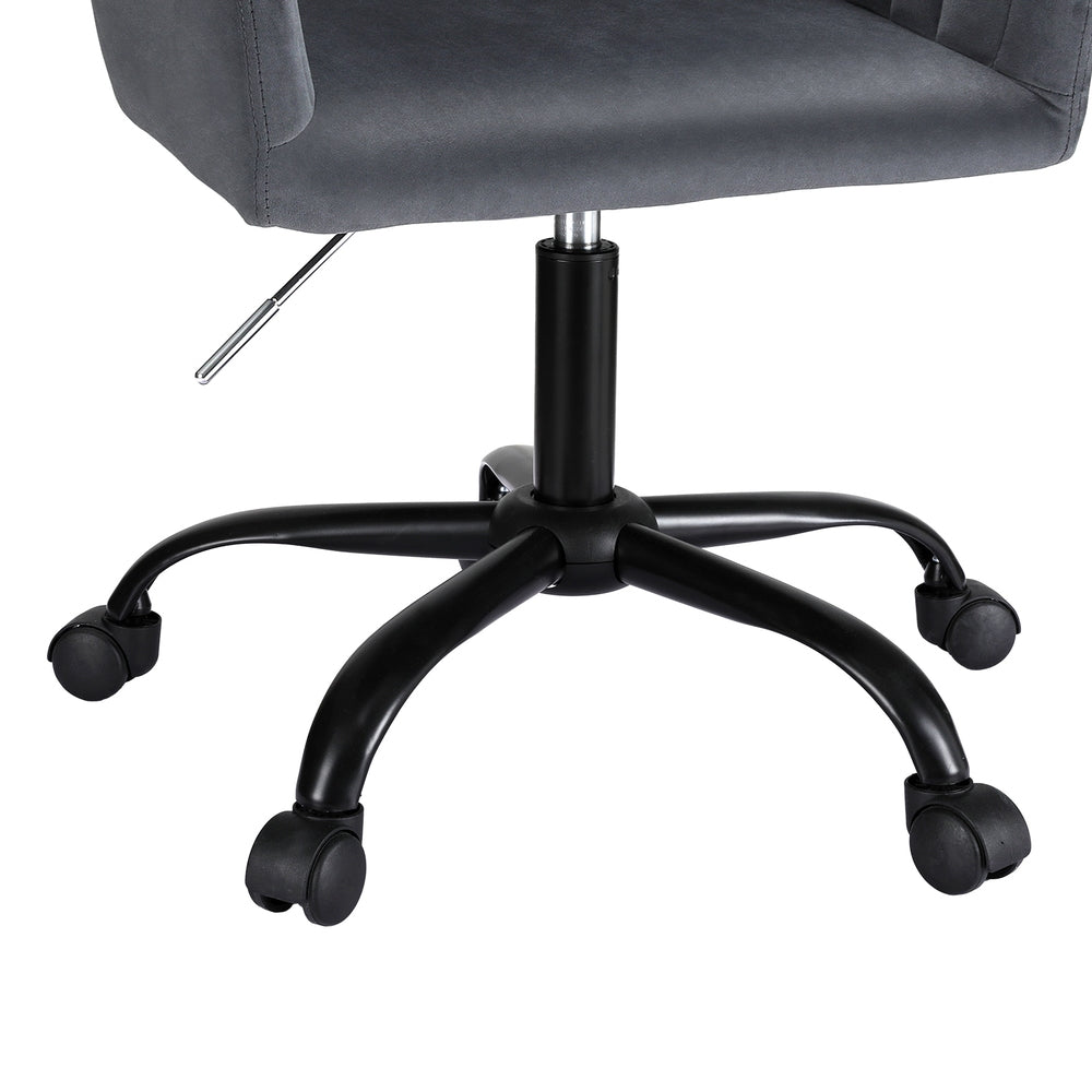 Artiss Velvet Office Chair Dark Grey Adjustable Swivel