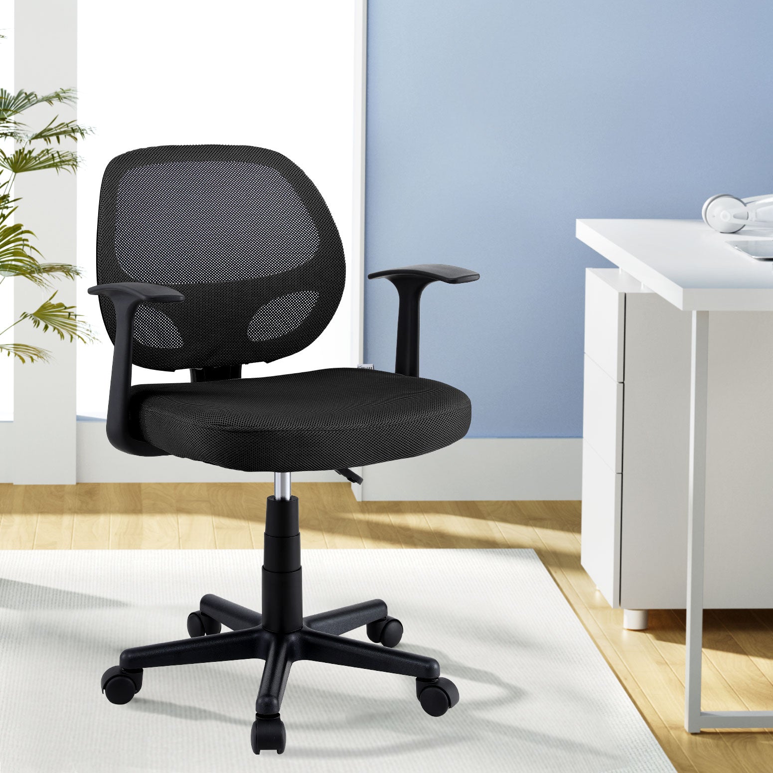 Artiss Mid-Back Mesh Office Chair Black