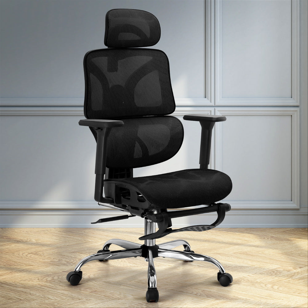 Artiss Ergonomic Office Chair High Back Footrest Black