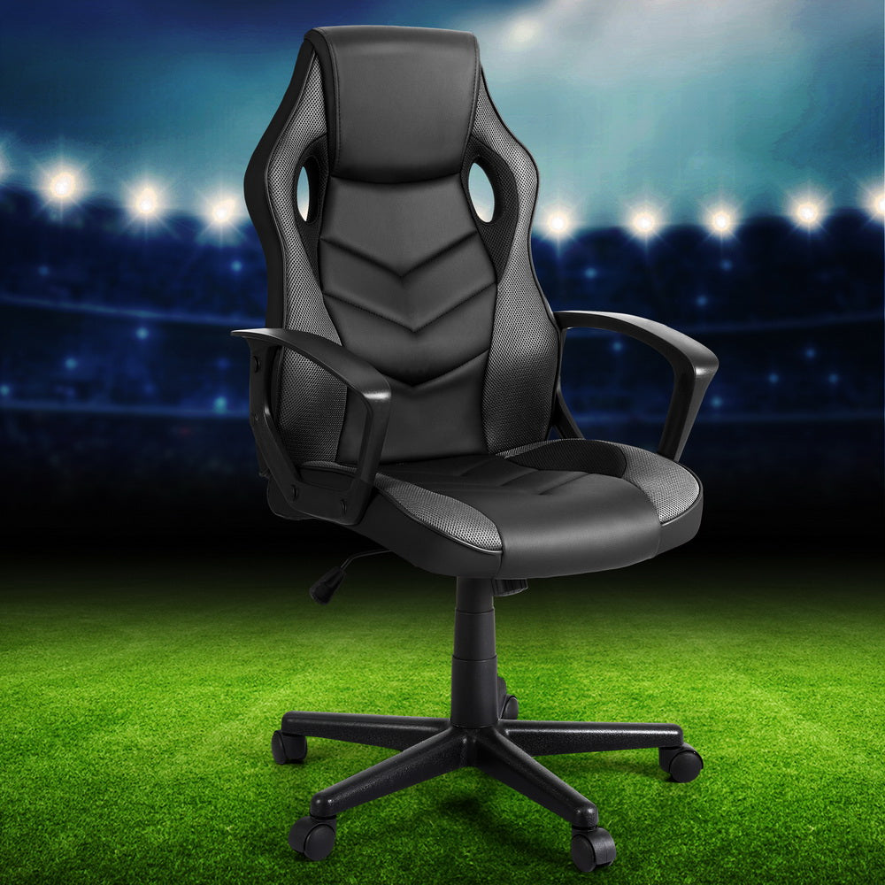 Artiss Gaming Office Chair PU Leather Mesh Grey