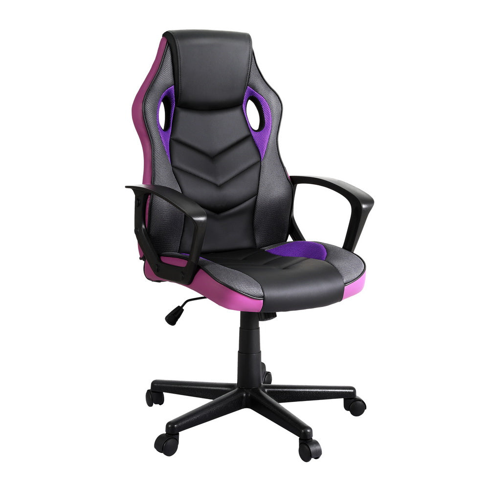 Artiss Purple Gaming Office Chair High-Back PU Mesh