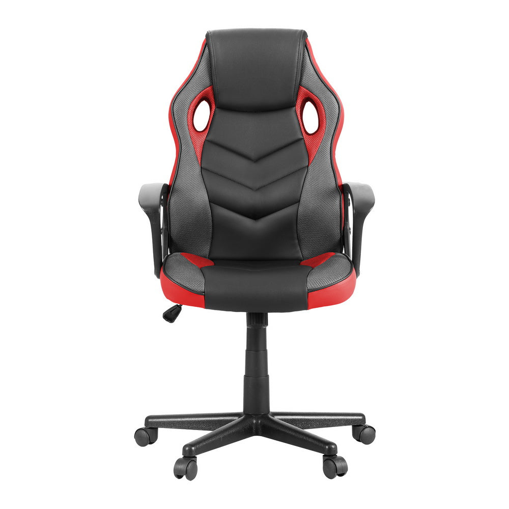 Artiss Gaming Office Chair Red PU Leather Mesh
