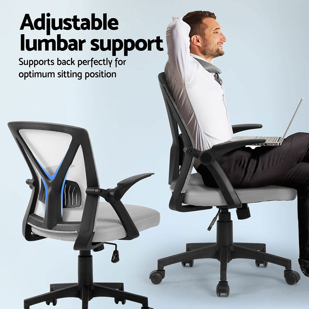 Nile 2-Pack Mid Back Mesh Office Chairs Grey