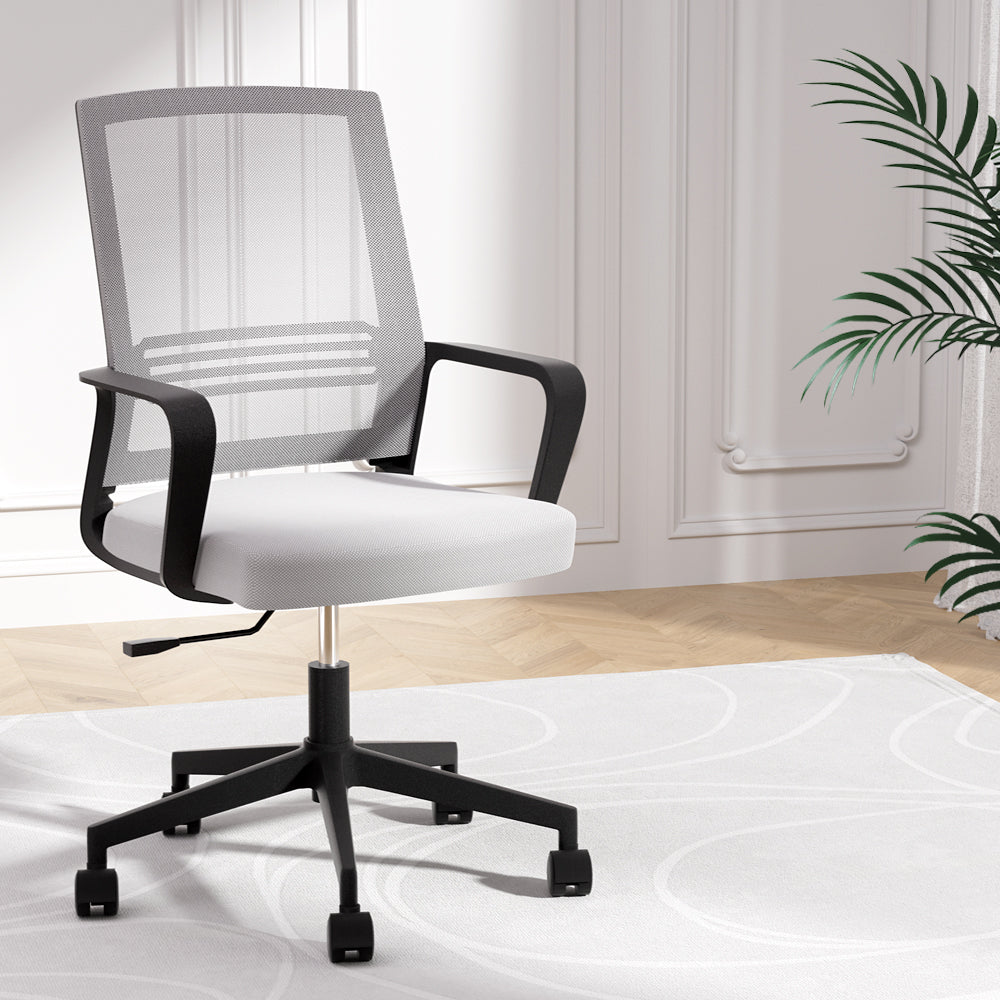Artiss Mid-Back Mesh Office Chair Grey