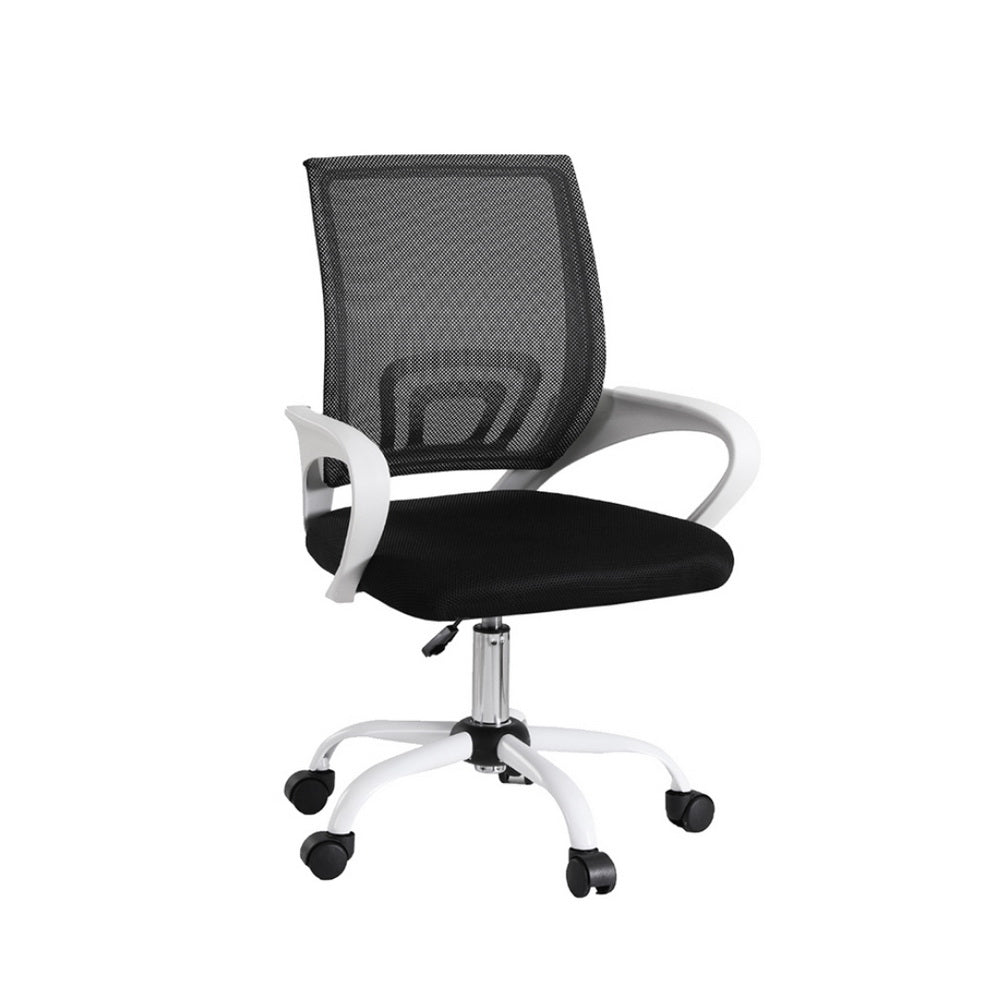 Artiss Mid-Back Mesh Office Chair Black/White Gaming/Study