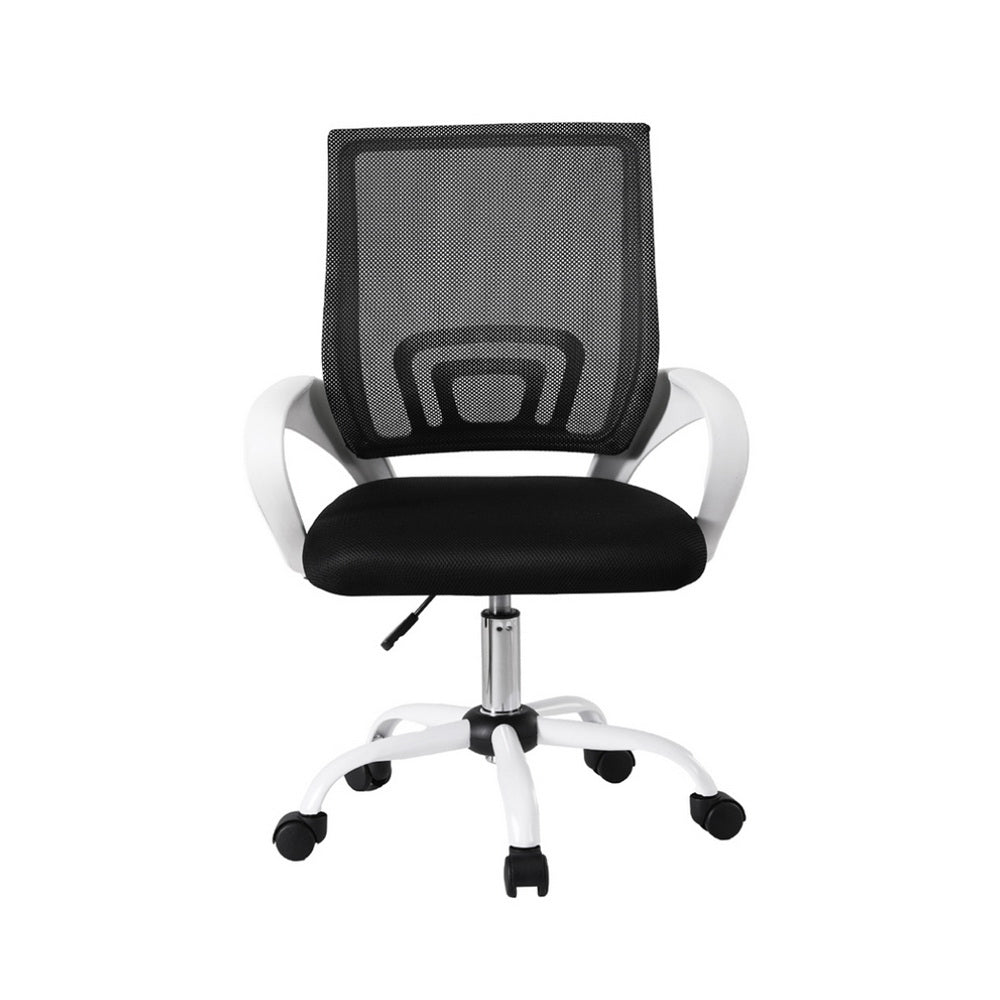 Artiss Mid-Back Mesh Office Chair Black/White Gaming/Study