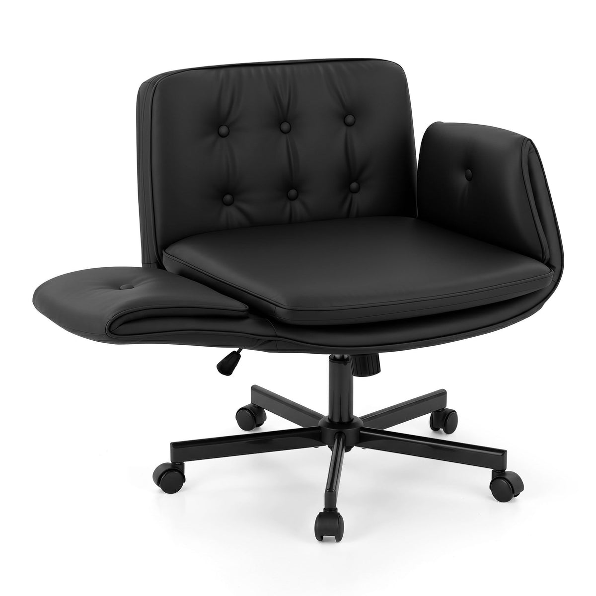 Artiss Criss Cross Swivel Office Chair with Armrests, Black