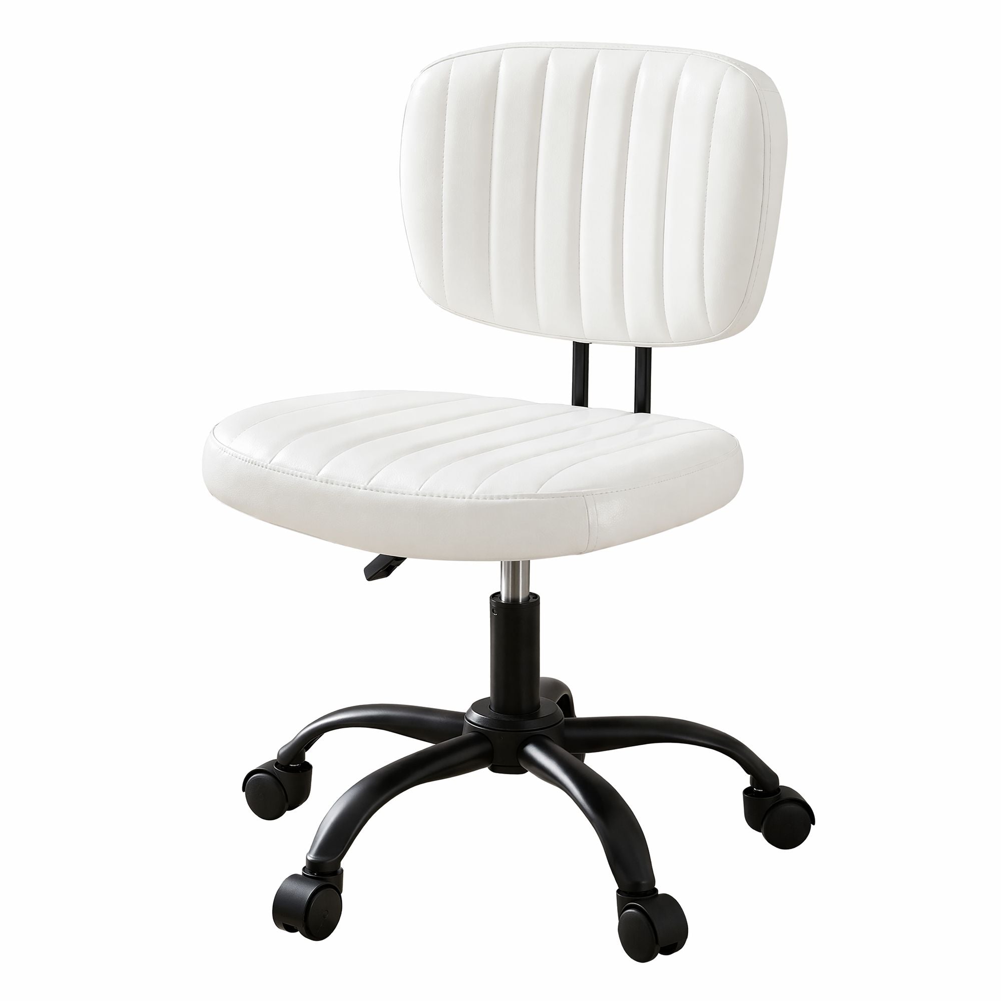Artiss Armless Ergonomic Office Chair with Wheels, White