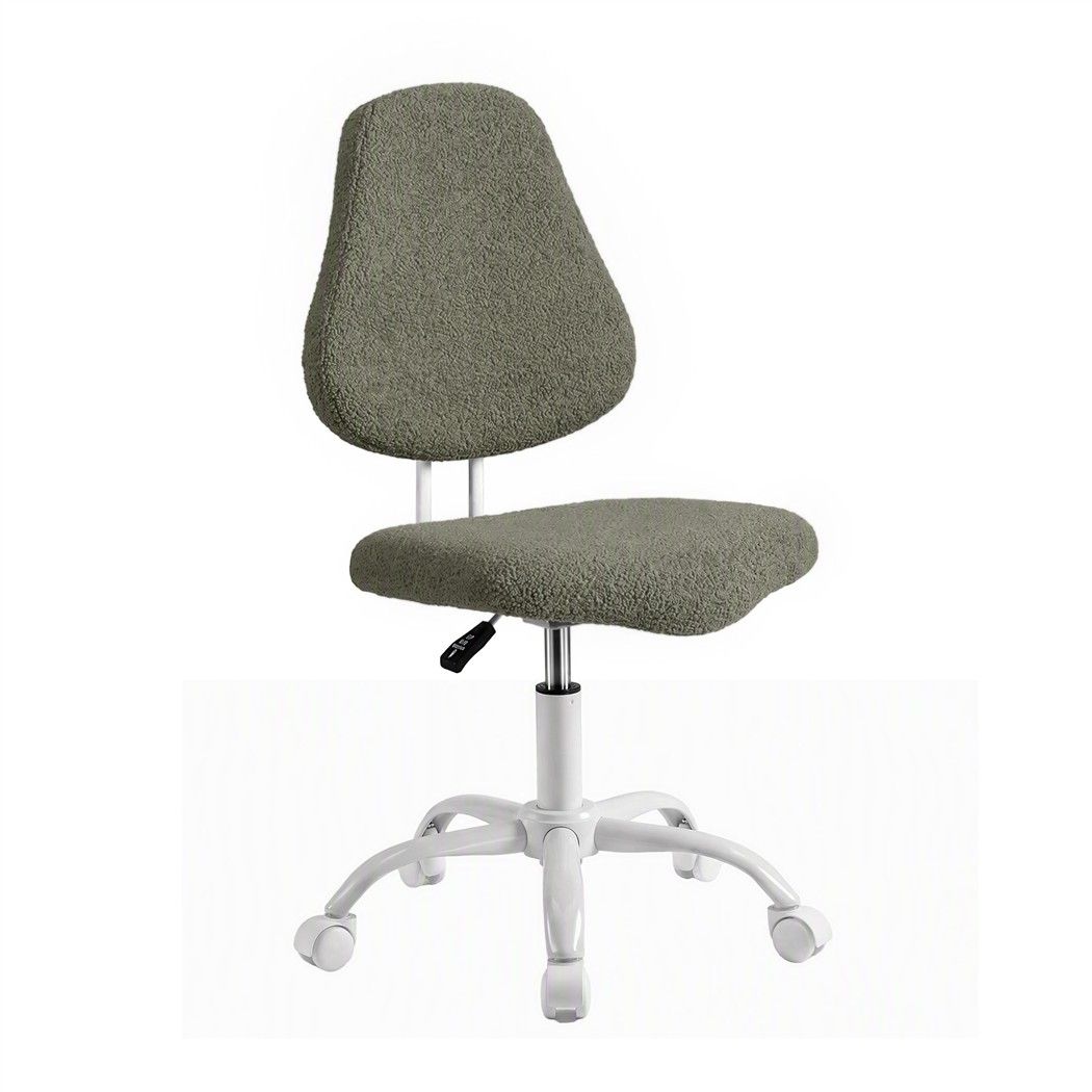 Artiss Armless Fleece Desk Chair Height Adjustable Green