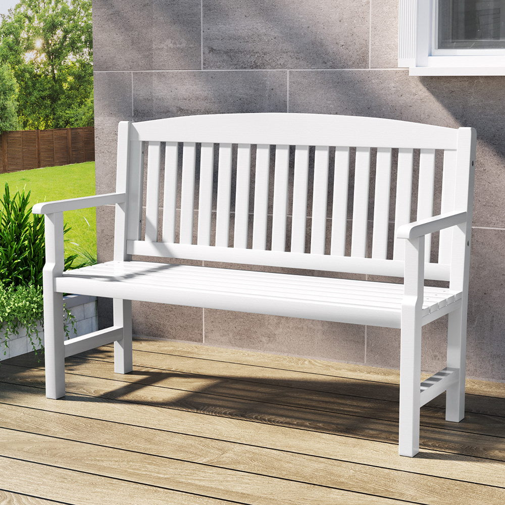 Gardeon 2-Seater Wooden Garden Bench White