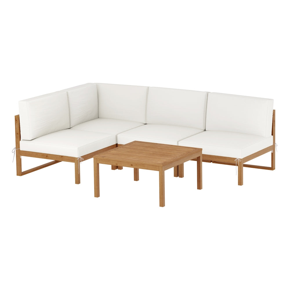 Gardeon 4-Seater Outdoor Sofa Set Wooden 5 Piece Lounge Setting
