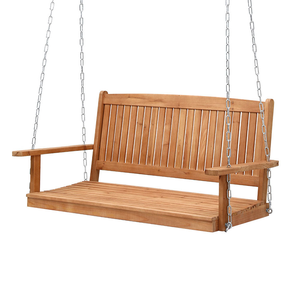 Gardeon 2-Seater Wooden Porch Swing Chair Teak