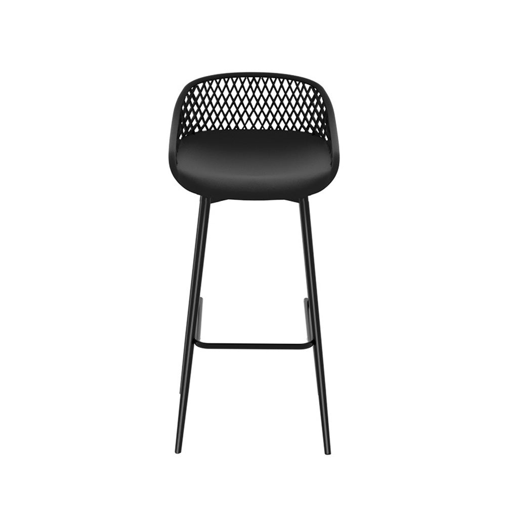 Gardeon 2PC Outdoor Bar Stools Plastic Metal Dining Chair Patio Furniture Garden