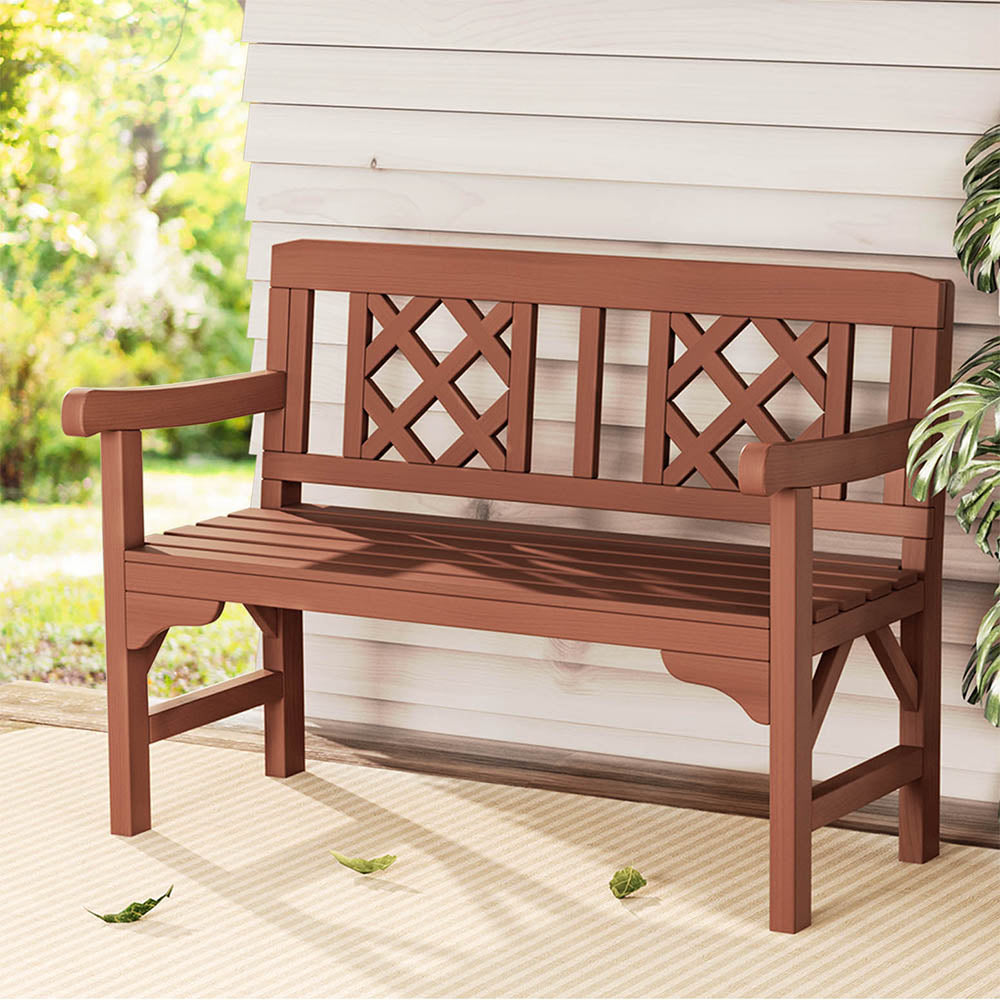 Gardeon Garden Bench 2 Seat Wooden Patio Chair Natural