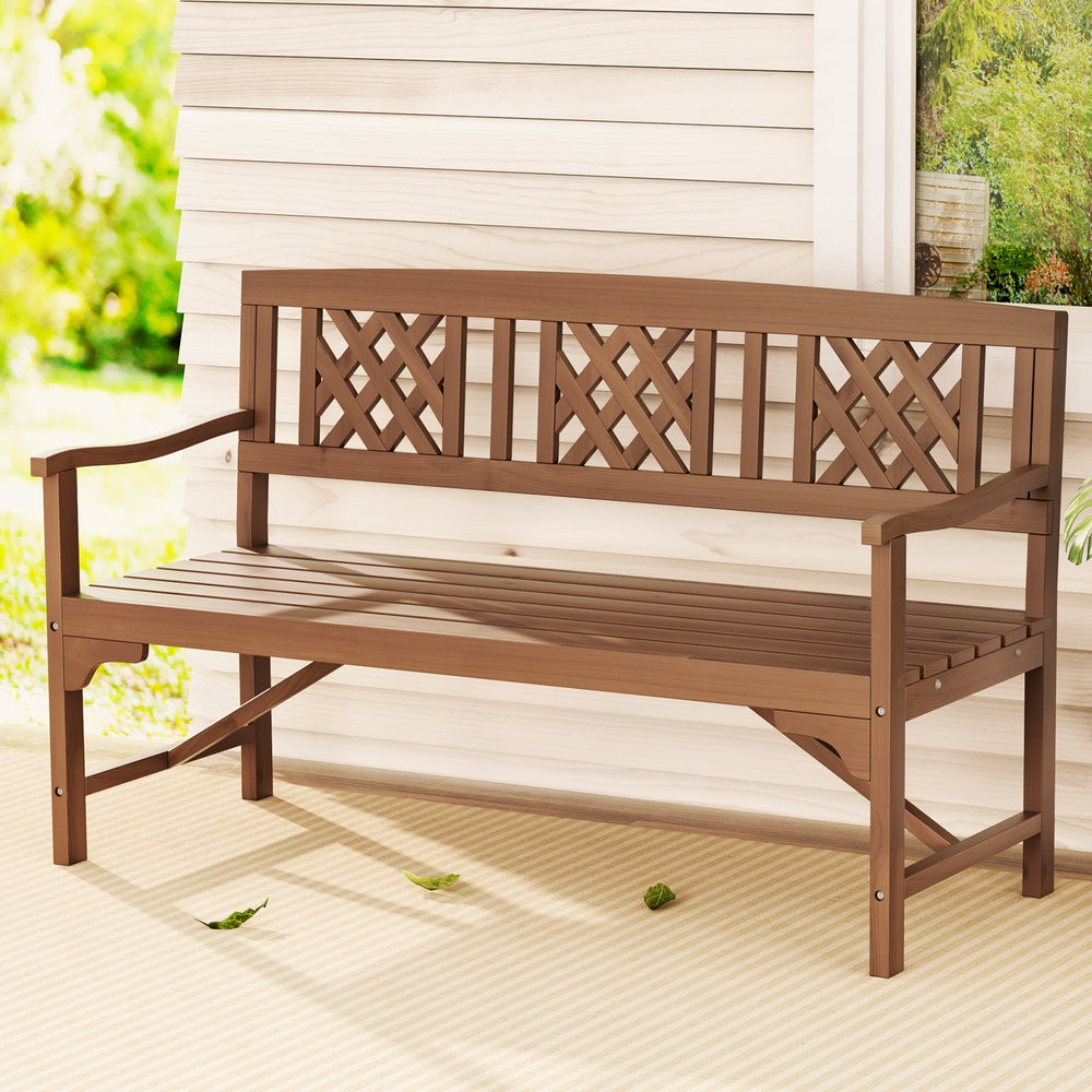 Gardeon Wooden Garden Bench 3 Seat Outdoor Patio Furniture Natural