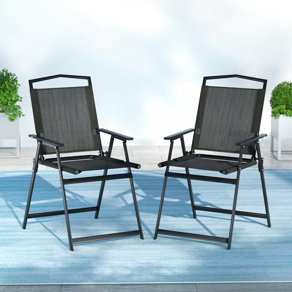 Gardeon Portable Folding Camping Chairs Steel Frame Outdoor Furniture