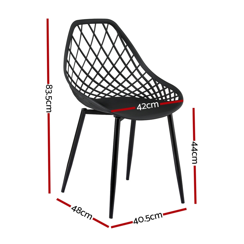 Gardeon 4PC Outdoor Dining Lounge Chairs Black