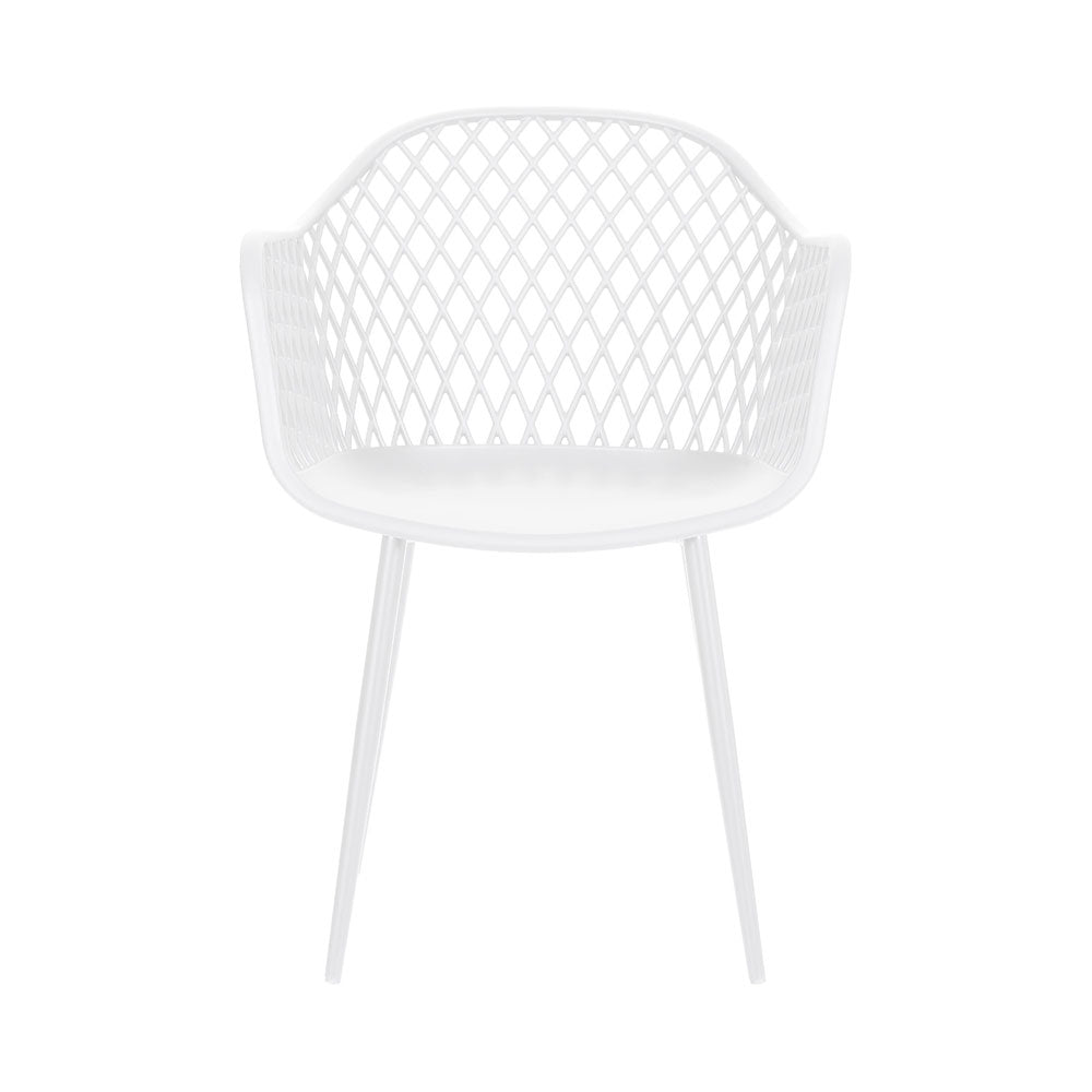 Gardeon 4PC Outdoor Dining Chairs White PP Lounge Garden Furniture