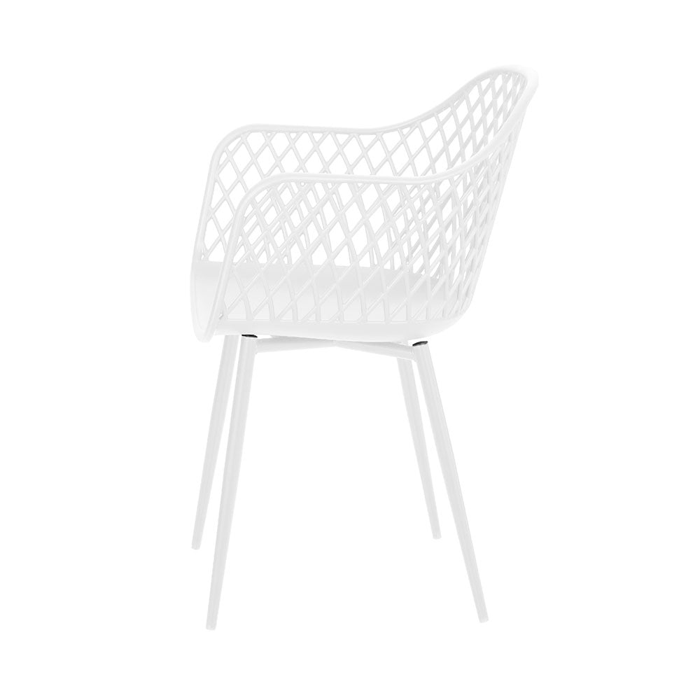 Gardeon 4PC Outdoor Dining Chairs White PP Lounge Garden Furniture