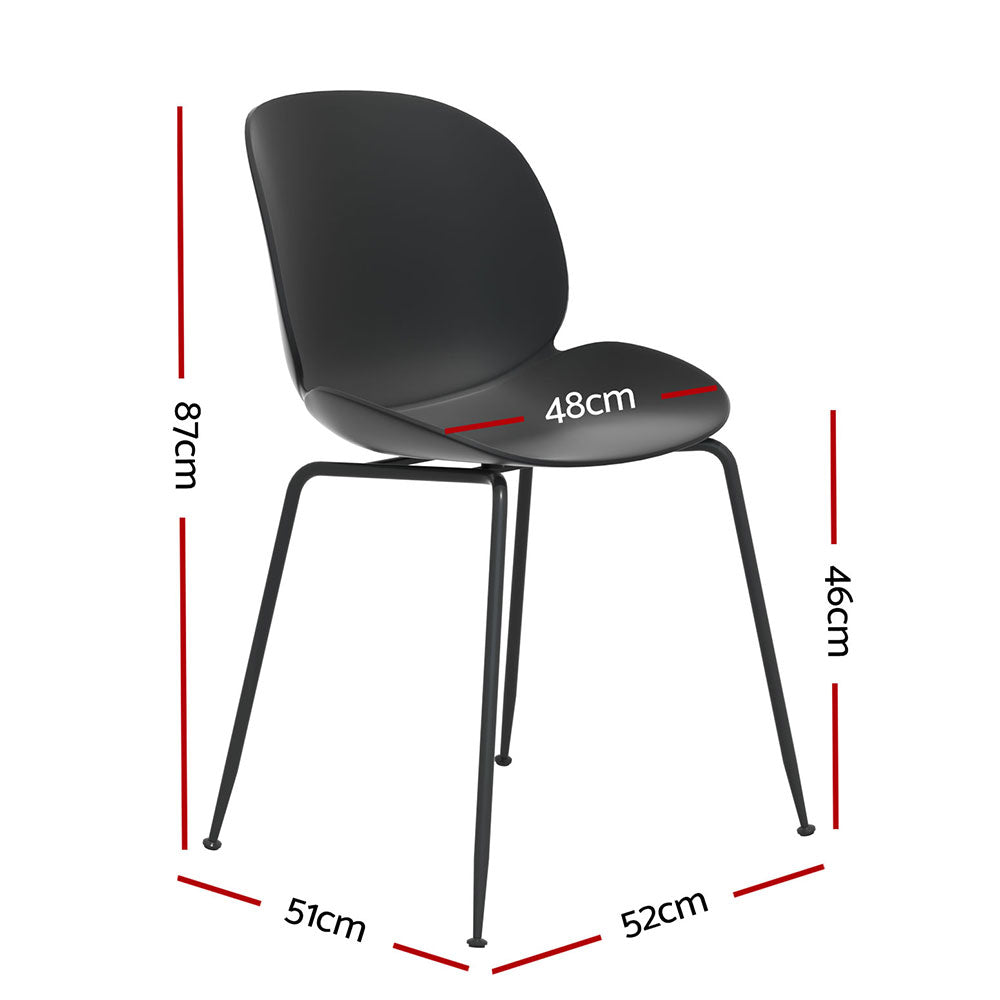 Gardeon 4PC Outdoor Dining Chairs Black Weather-Resistant