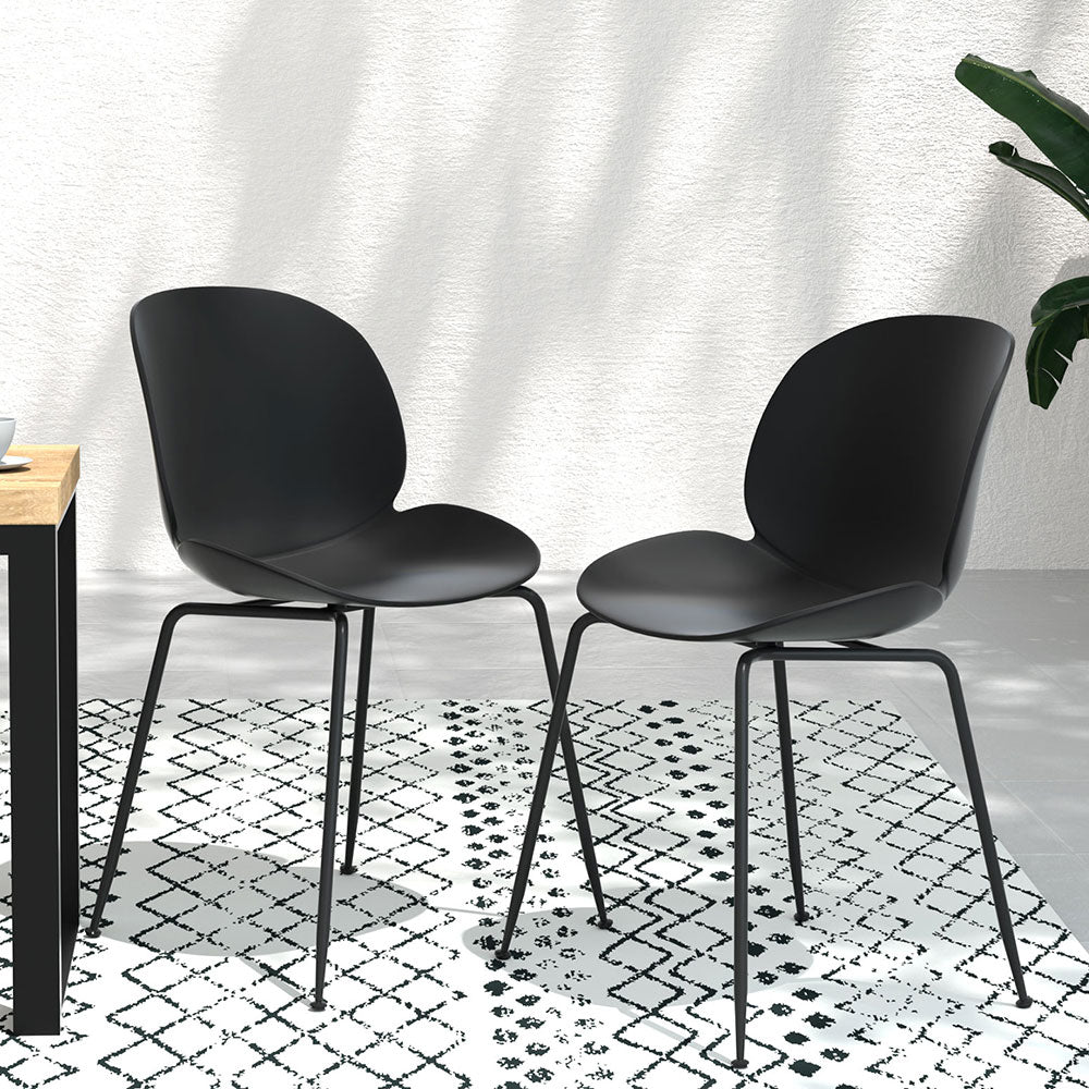 Gardeon 4PC Outdoor Dining Chairs Black Weather-Resistant
