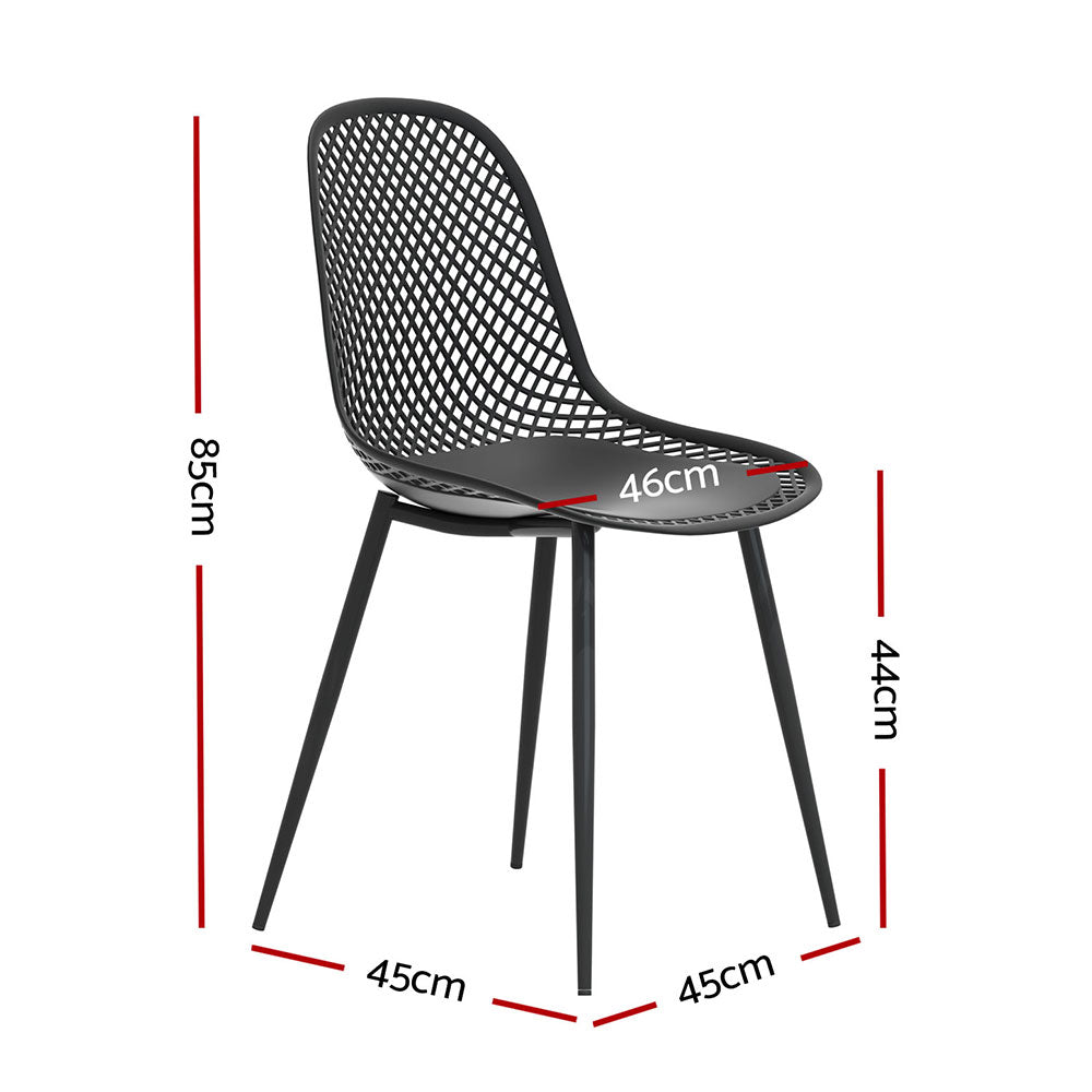 Gardeon 4PC Outdoor Dining Chairs PP Lounge Black