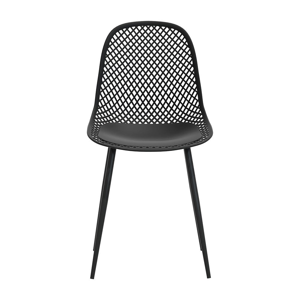 Gardeon 4PC Outdoor Dining Chairs PP Lounge Black