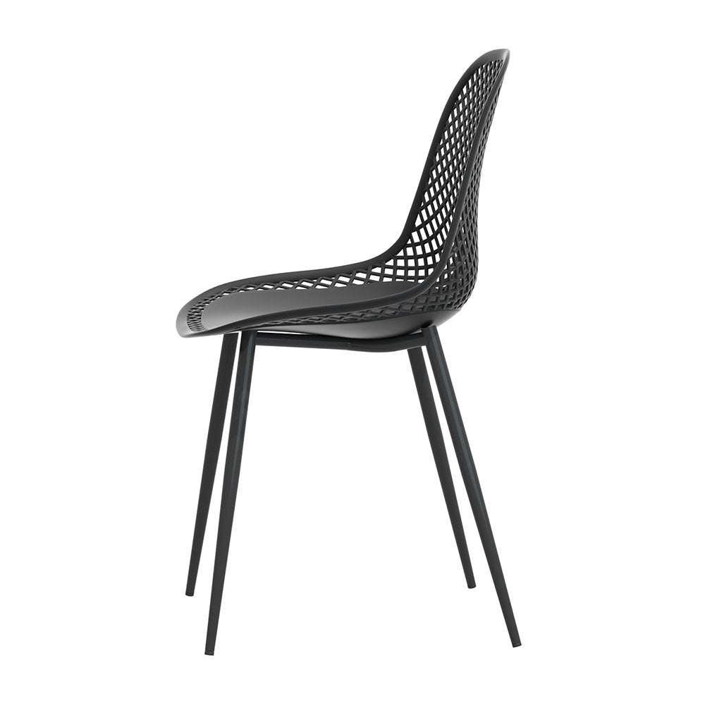 Gardeon 4PC Outdoor Dining Chairs PP Lounge Black