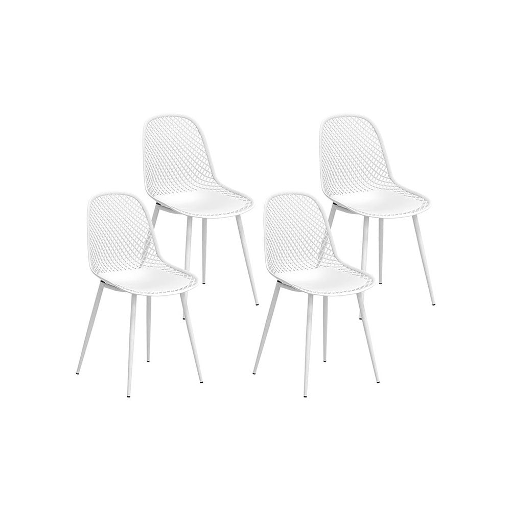 Gardeon 4PC Outdoor Dining Chairs White PP Lounge Patio Furniture