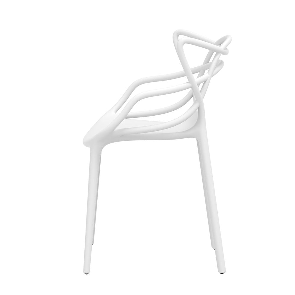 Gardeon 4PC Stackable Outdoor Dining Chairs White