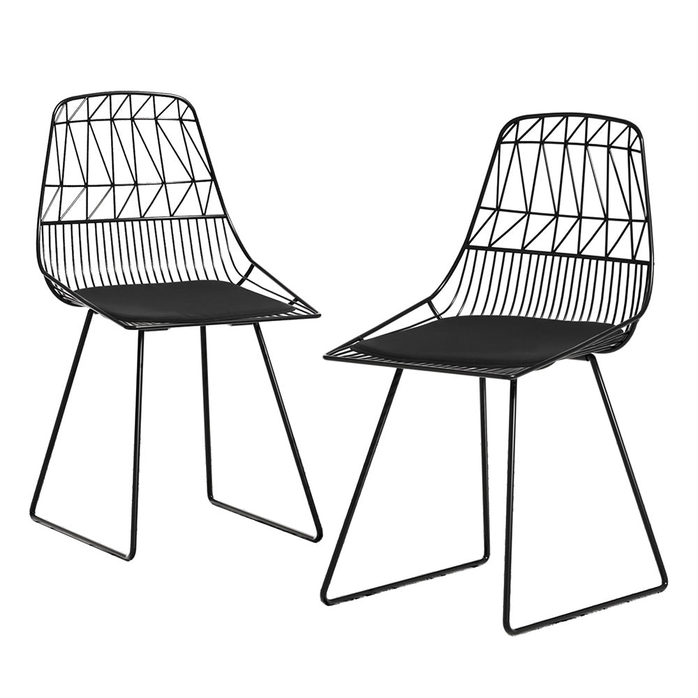 Gardeon 2PC Steel Outdoor Dining Chairs Black