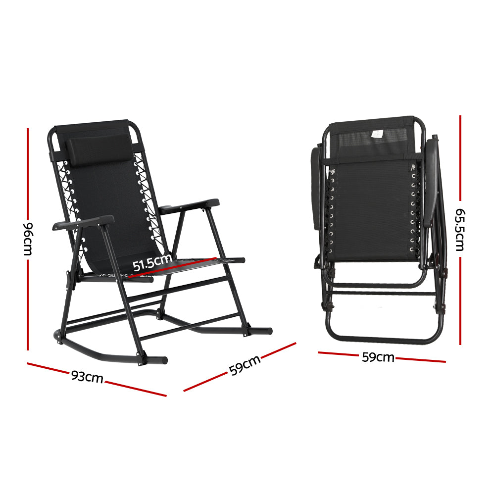 Gardeon Folding Rocking Recliner Outdoor Patio Chair