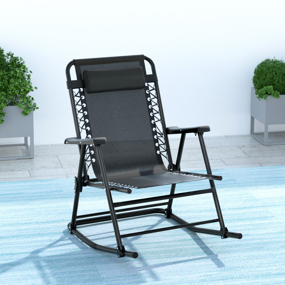 Gardeon Folding Rocking Recliner Outdoor Patio Chair