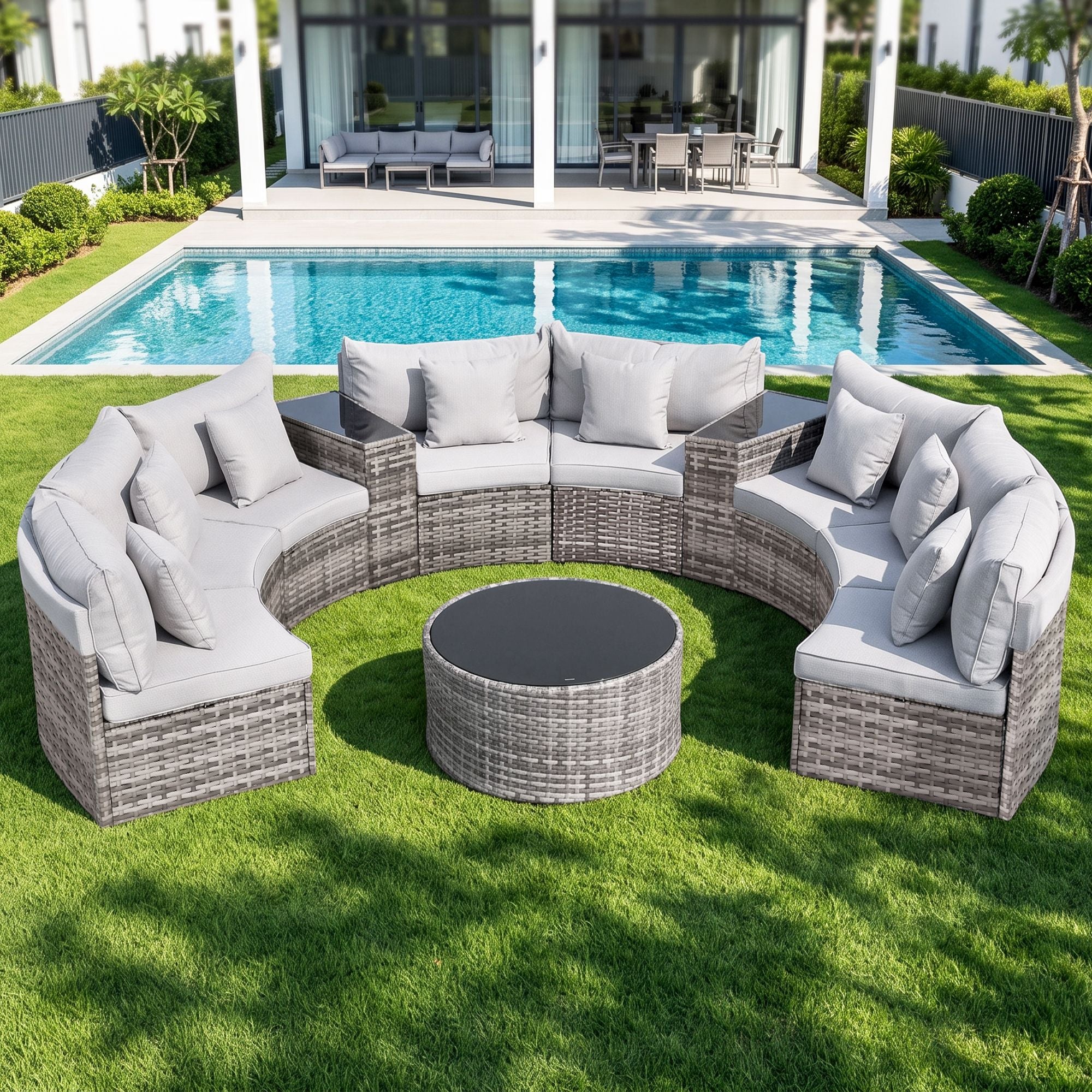 Gardeon 8 Seater Outdoor Sofa Set 11 Piece Rattan Furniture