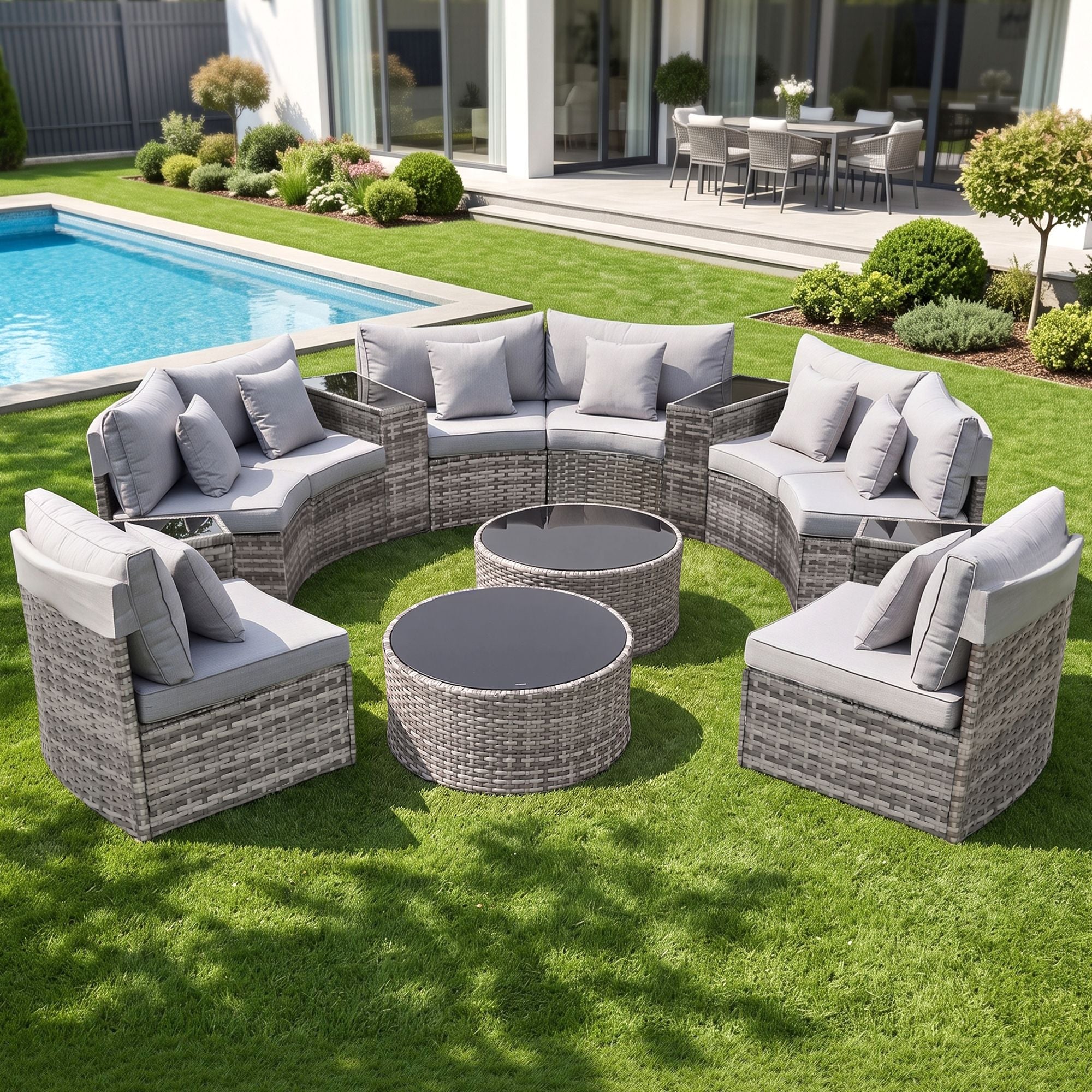 Gardeon 8 Seater Outdoor Sofa Set 14 Piece Rattan Patio Furniture