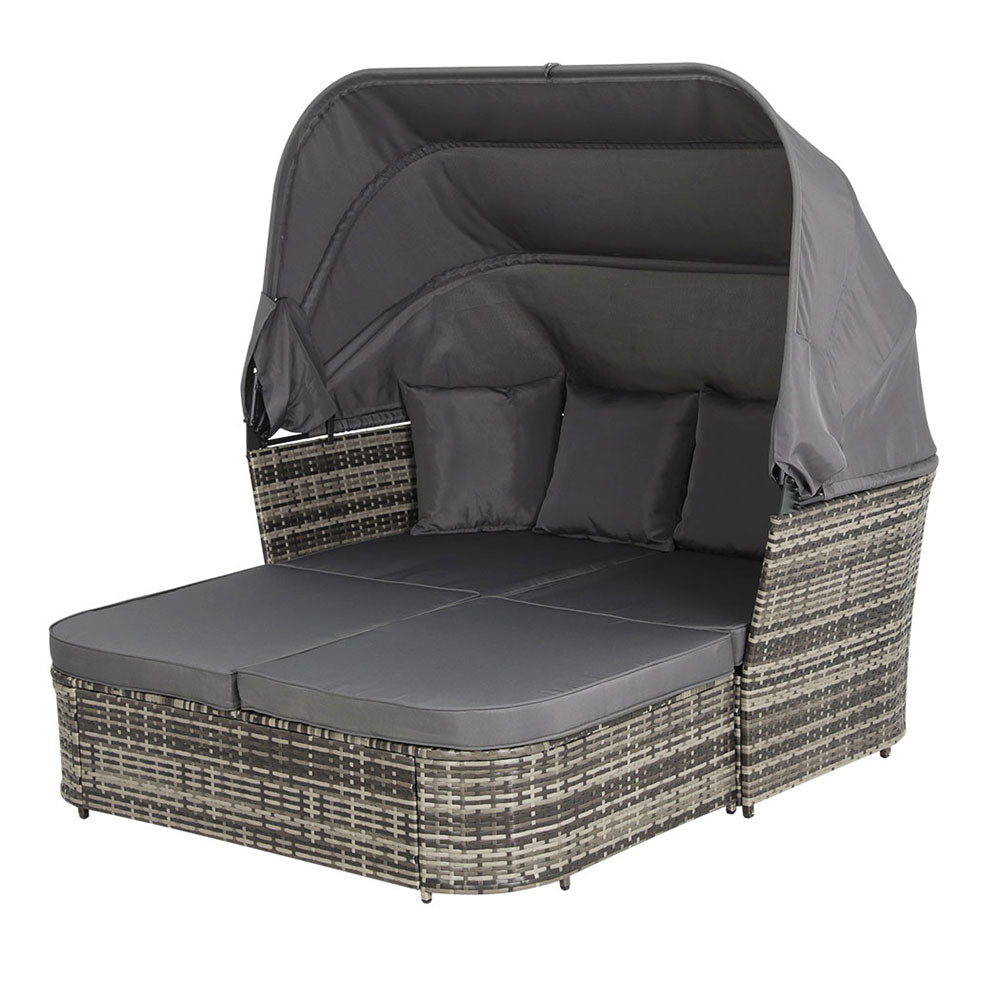 Gardeon Outdoor Day Bed Wicker Sofa Modular Grey