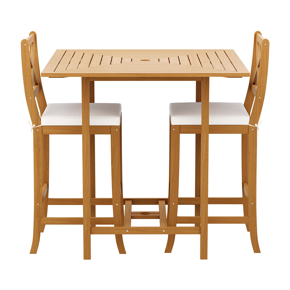 Gardeon 5-Piece Outdoor Bar Set Acacia Wood Oak Bistro Table Stools