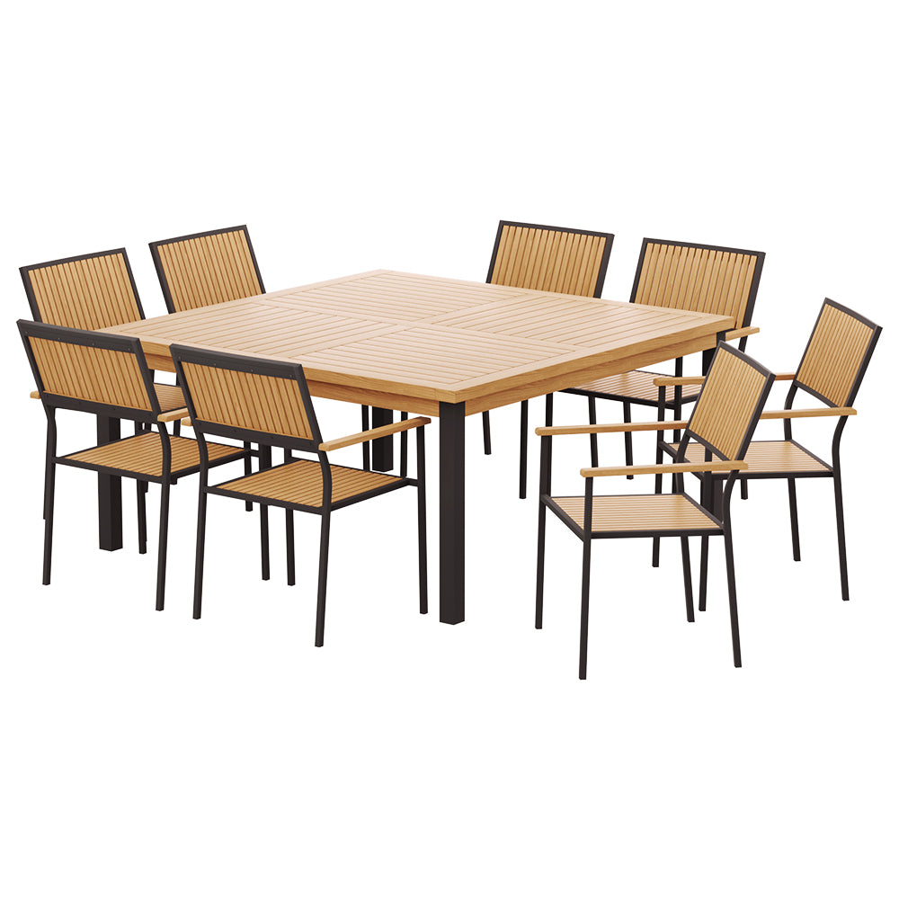 Gardeon 9-Piece Outdoor Dining Set Acacia Wood Oak