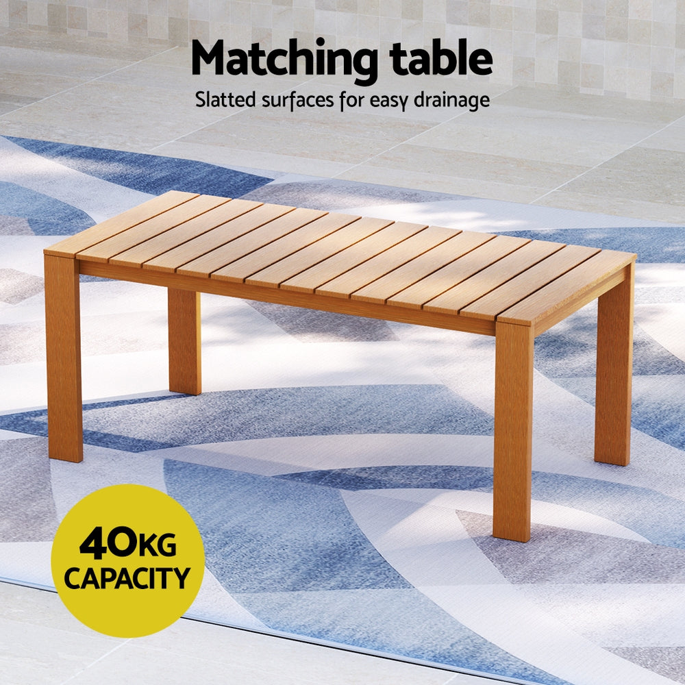 Gardeon 5-Seater Outdoor Lounge Set Acacia Wood Grey Cushions